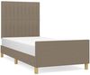 Einzelbett, Polsterbett mit Kopfteil Stoff Taupe 100x200 cm Bild 2