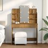 Schminktisch mit LED-Leuchten Artisan-Eiche 96 x 40 x 142 cm Bild 3