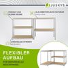 Juskys Lagerregal Basic 200x100x60 cm – Schwerlastregal mit 5 Böden – max. 875 kg - Metall verzinkt - Regale Kellerregal Metallregal Bild 4
