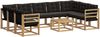 vidaXL Outdoor-Sofagarnitur mit Kissen 10 pcs Weiß und Schwarz 3389874 Bild 2