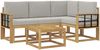 vidaXL Outdoor-Sofagarnitur 5 pcs Weiß und Hellgrau 59 x 59 x 37 cm 3387605 Bild 2