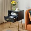 Nachttisch Mid-Century Modern Beistelltisch 2 Etagen Stauraum Schwarz Bild 5
