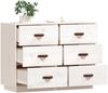 Sideboard Weiß 100 x 40 x 75 cm Massivholz Kiefer [820143] Bild 4