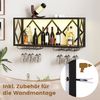 COSTWAY Weinregal, Wand mit LED, 2 Ebenen Flaschenregal Holz für 39 Flaschen Bild 4