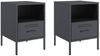 vidaXL Nachttische 2 Stk. Anthrazit 36x39x50,5 cm Stahl 843059 Bild 2
