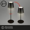 BRILONER – LED Akku Tischleuchte 2 in 1, Stufenweise Dimmbar, Touch, Mobiles Licht, LED Tischlampe Aussen, LED Tischleuchte kabellos, Schwarz Bild 4