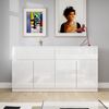 FUFU&GAGA Kommode Weiße Hochglanz-Kommode, Sideboard mit Schubladen, MDF, 3 Größen Bild 3