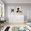 FUFU&GAGA Kommode Weiße Hochglanz-Kommode, Sideboard mit Schubladen, MDF, 3 Größen Bild 5