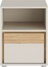 Forte WEXLIN Nachttisch 40 45, moderne Nachtkommode mit Schublade und Regalfach, Kinder- und Jugendzimmer, Kaschmir|Beige|Mauvella Eiche Holzdekor, 41,3 cm breit x 52,1 cm hoch x 42 cm tief Bild 2