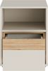 Forte WEXLIN Nachttisch 40 45, moderne Nachtkommode mit Schublade und Regalfach, Kinder- und Jugendzimmer, Kaschmir|Beige|Mauvella Eiche Holzdekor, 41,3 cm breit x 52,1 cm hoch x 42 cm tief Bild 4