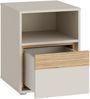 Forte WEXLIN Nachttisch 40 45, moderne Nachtkommode mit Schublade und Regalfach, Kinder- und Jugendzimmer, Kaschmir|Beige|Mauvella Eiche Holzdekor, 41,3 cm breit x 52,1 cm hoch x 42 cm tief Bild 5