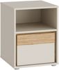 Forte WEXLIN Nachttisch 40 45, moderne Nachtkommode mit Schublade und Regalfach, Kinder- und Jugendzimmer, Kaschmir|Beige|Mauvella Eiche Holzdekor, 41,3 cm breit x 52,1 cm hoch x 42 cm tief Bild 3