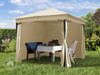 Toolport Gartenpavillon wasserdicht 180g m² Dachplane, Stahlrahmen / Polyester champagner, 3x3 m Bild 2