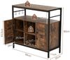 KOMFOTTEU Küchenbuffet Sideboard mit 2 Türen, verstellbaren Regalen & 3 Haken Bild 3