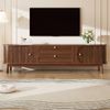 TV-Schrank 170x39,5x46 cm Walnuss Lamellentüren Schiebetür Schubladen Holzbeine Bild 2