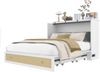Hochbett 90×200 cm aus Kiefernholz mit Schreibtisch und Stauraumleiter, weiß Bild 5