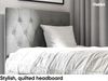 MEBLINI Kinderbett mit Bettkasten FILIPPO 1 100x200 Links – H3/Grau Samt Gepolstert Einzelbett mit Matratze - Polsterbett mit Stauraum - Bett mit Kopfteil – Stauraumbett Bild 3