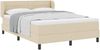 vidaXL Boxspringbett mit Matratze Creme 140 x 190 cm Stoff 3339959 Bild 2