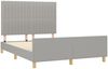 Doppelbett, Polsterbett mit Kopfteil Stoff Hellgrau 140x190 cm Bild 4
