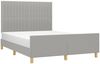 Doppelbett, Polsterbett mit Kopfteil Stoff Hellgrau 140x190 cm Bild 3