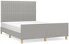 Doppelbett, Polsterbett mit Kopfteil Stoff Hellgrau 140x190 cm Bild 2
