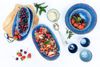 MÄSER 934013 Serie Frozen, 9-teiliges Bowl Set aus schöner Keramik, 1 Salatschüssel, 4 Ramen Schalen und 4 Dip Schälchen, organische Formen im Vintage Look, händisch lasiert, Steinzeug, Blau Bild 5