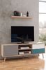 Finori Cuba 54 TV-Board, Dekor Sonoma Eiche / Tricolor | TV-Board für Wohnzimmer | Maß: B x H x T ca. 150 x 52 x 40 cm | TV-Board mit 1 Tür, 2 offene Fächer und 2 Schubkästen Bild 2