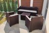 Dmora Loungeset für draußen Admiral, Outdoor-Lounge mit Couchtisch, Terrassenset mit Kissen, Gartenkomposition mit Sofa und Sesseln, Made in Italy, Braun Bild 2