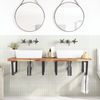 vidaXL Waschbeckenregal Wandmontage Stahl und Akazienholz 3302951 Bild 3