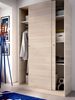 Dmora Kleiderschrank 2 Türen Alyson, Kleiderbügel für Schlafzimmer, Schiebetürenschrank, 120x50h204 cm, Eiche Bild 4