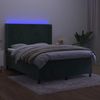 vidaXL Boxspringbett mit Matratze & LED Dunkelgrün 140x200 cm Samt 3139448 Bild 2