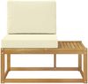 vidaXL Outdoor End Sofa Weiß 91 x 63 x 73 cm Massivholz Akazie 901478 Bild 3