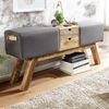 Design Turnbock Sitzbank Grau mit Schubladen 120x56x30 cm Bild 1
