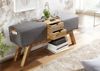 Design Turnbock Sitzbank Grau mit Schubladen 120x56x30 cm Bild 4