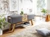 Design Turnbock Sitzbank Grau mit Schubladen 120x56x30 cm Bild 2