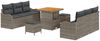 vidaXL Garten-Sofa-Set mit Kissen mit Speicher 9 pcs Grau 3364168 Bild 2