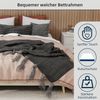 Bettgestell aus Stoff mit Metallgestell, 160x200 cm, Beige, ohne Kopfteil und ohne Matratze Bild 4