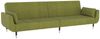 Schlafsofa 2-Sitzer mit 2 Kissen Hellgrün Samt [337585] Bild 4
