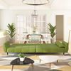 Schlafsofa 2-Sitzer mit 2 Kissen Hellgrün Samt [337585] Bild 3