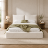 Polsterbett,Doppelbett,180x200 cm,Bett mit Lattenrost, gepolstertes Kopfteil, Beige Chenille Bild 2