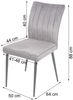 2er-Set Esszimmerstuhl HWC-K16, Stuhl Küchenstuhl, Samt Metall ~ hellgrau Bild 3