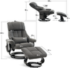 M MCombo Relaxsessel mit Hocker, Drehbare Fernsehsessel mit Liegefunktion, Moderner TV-Sessel Stuhl für Wohnzimmer, mit Kissen & Seitentasche, ohne Massagefunktion, Kunstleder, 9066 (Kunstleder-Braun) Bild 5