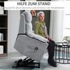 HOMCOM Relaxsessel Fernsehsessel mit Aufstehhilfe Elektrisch mit Liegefunktion, 1 Motor (TV Sessel, 1-St, Ruhesessel), mit Fernbedienung, Leinenoptik für Wohnzimmer, Grau Bild 3