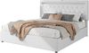 Polsterbett 180x200 cm mit Bettkasten, LED und USB/USB-C, Leinen in Weiß, ohne Matratze Bild 5