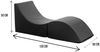 Dmora Klappbett Arbil, Pouf umwandelbar in ein Einzelbett, Chaiselongue aus Öko-Leder, 100 % Made in Italy, 130 x 50 x 50 cm, Schwarz Bild 3
