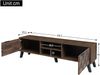 Moderner TV-Schrank mit 2 Türen und 2 offenen Fächern in dunkelholzener Maserung – 160,5 x 35,5 x 45 cm Bild 5