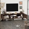 Moderner TV-Schrank mit 2 Türen und 2 offenen Fächern in dunkelholzener Maserung – 160,5 x 35,5 x 45 cm Bild 4
