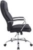Bürostuhl JUBEL Stoff - 115x62x70, Schwarz Stoff Metall in Chromoptik Gestell ergonomische Bürostühle Homeoffice Stuhl mit Rollen Bild 3