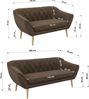 Skandinavisches Sofa Set PIRS 3-2, Komplettset, Wellenfederung, Buche Füße, Sitzgruppe, Polstermöbel Set - Braun Velvet Bild 5