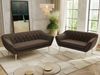 Skandinavisches Sofa Set PIRS 3-2, Komplettset, Wellenfederung, Buche Füße, Sitzgruppe, Polstermöbel Set - Braun Velvet Bild 3